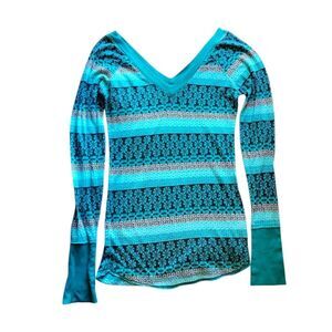 Y2K Goemetric Print Long Sleeve Shirt